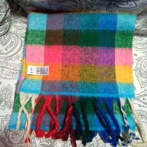 Gap Colorful Plaid Scarf with Fringe